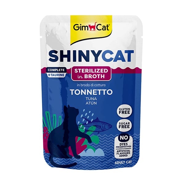 GimCat ShinyCat Pouch Ton Balıklı Soslu Kısırlaştırılmış Kedi Yaş Maması 70 g - 1
