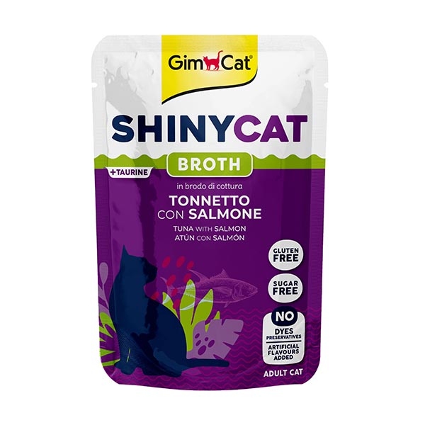 GimCat ShinyCat Pouch Ton Balığı ve Somonlu Soslu Kedi Yaş Maması 70 g - 1
