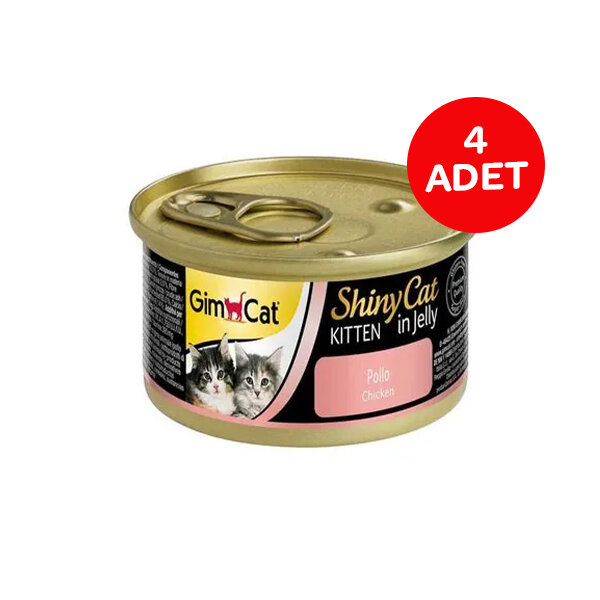 GimCat ShinyCat Tavuklu Jöleli Yavru Kedi Yaş Maması 70 g (4'lü Paket) - 1