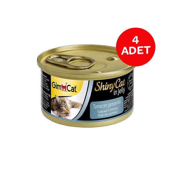 GimCat Shinycat Tuna Ve Karidesli Kedi Yaş Maması 70 GR x 4 Adet - 1