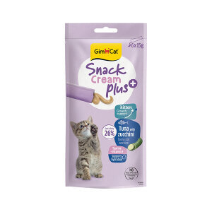 GimCat Snack Cream Plus Ton Balığı ve Kabaklı Yavru Kediler İçin Krema Kedi Ödül Maması 15 g (6'lı)