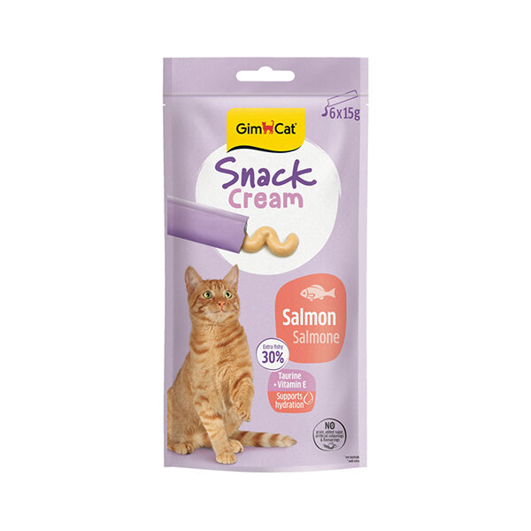 GimCat Snack Cream Somonlu Krema Kedi Ödül Maması 15gr x 6 Adet - 1