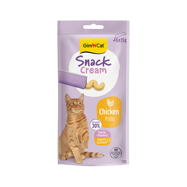 GimCat Snack Cream Tavuklu Krema Kedi Ödül Maması 15gr x 6 Adet - 1