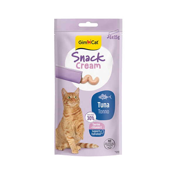 GimCat Snack Cream Ton Balıklı Krema Kedi Ödül Maması 15gr x 6 Adet - 1