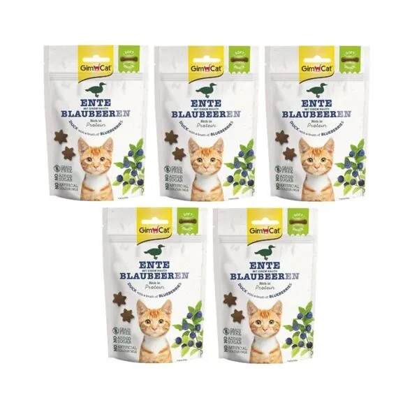 Gimcat Soft Snacks Duck & Blueberry Tahılsız Kedi Ödülü 60 gr - 4