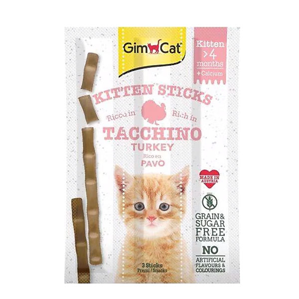 GimCat Sticks Kitten Hindili Yavru Kedi Ödül Çubuğu 9 g (3 x 3 g) - 2