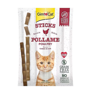 GimCat Sticks Tavuk ve Ciğerli Taurinli Kedi Ödül Çubuğu 20 g (4'lü)