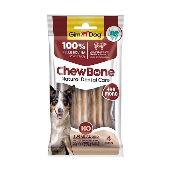GimDog Chew Bones Press Köpek Çiğneme Kemiği 3,5’’ 80 gr 4lü Naturel - 1