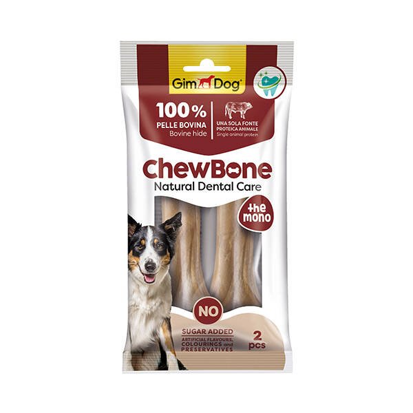 GimDog Chew Bones Press Köpek Çiğneme Kemiği 5,5’’ 120 gr2li Naturel - 1