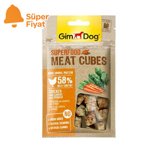 Gimdog Meat Cubes Havuçlu ve Ispanaklı Köpek Ödülü 40 GR