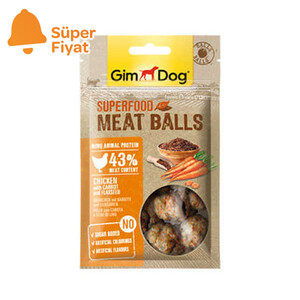 GimDog MeatBalls Havuç Keten Tohumu Tavuk Köpek Ödül 70gr