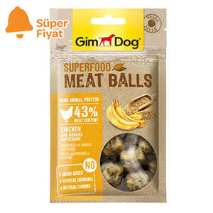 GimDog MeatBalls Tavuklu Muzlu ve Susamlı Köpek Ödülü 70gr