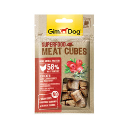 GimDog MeatCubes Kızılcıklı ve Biberiyeli Tavuk Köpek Ödülü 40 GR