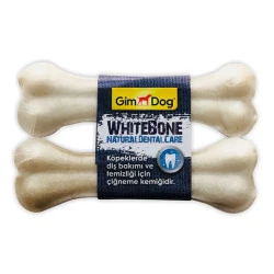 Gimdog Mordimi Beyaz Press Köpek Ödül Kemiği 14 CM 2 Li