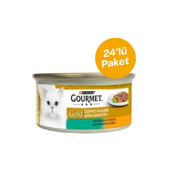 Gourmet Gold Ciğerli Tavşanlı Kedi Konservesi 85 gr x 24 Adet - 1