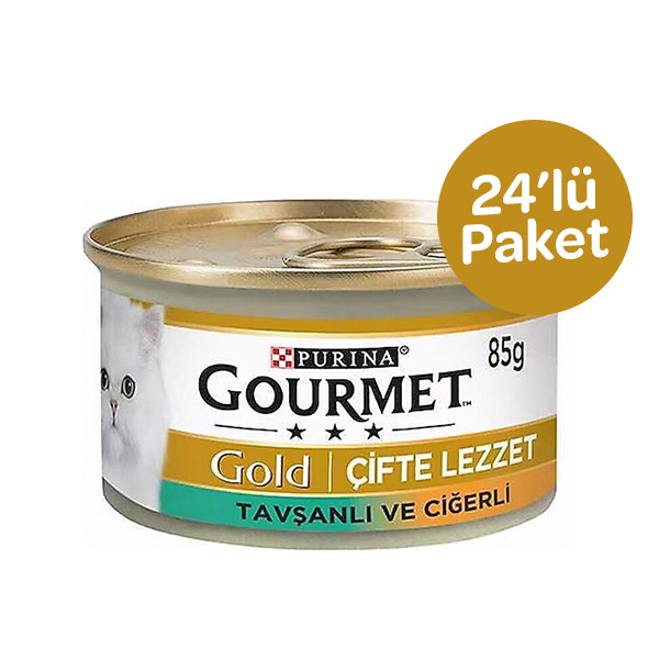 Gourmet Gold Ciğerli Tavşanlı Kedi Yaş Maması 85 gr * 24'lü - 1