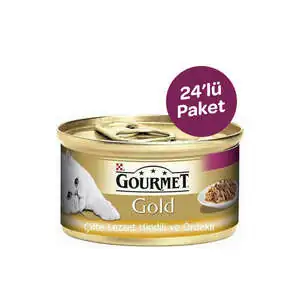 Gourmet Gold Çifte Lezzet Hindili Ördekli Kedi Konservesi 85 gr x 24 Adet - 1