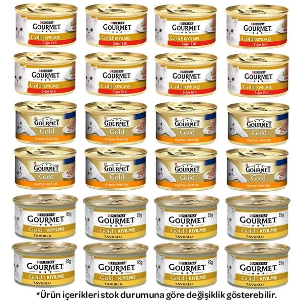 Gourmet Gold Karışık Kıyılmış Konserve Yetişkin Kedi Yaş Maması 85 GR x 24 Adet - 1