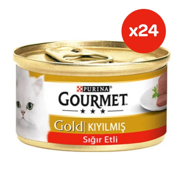 Gourmet Gold Kıyılmış Ezme Kedi Yaş Maması Karışık Paket 24x85 gr - 1