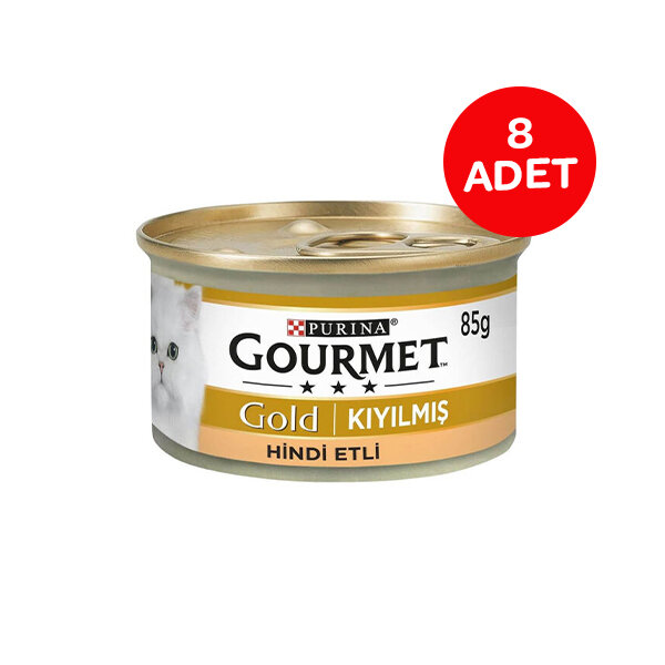 Gourmet Gold Kıyılmış Hindi Etli Kedi Yaş Maması 85 GR x 8 Adet - 1