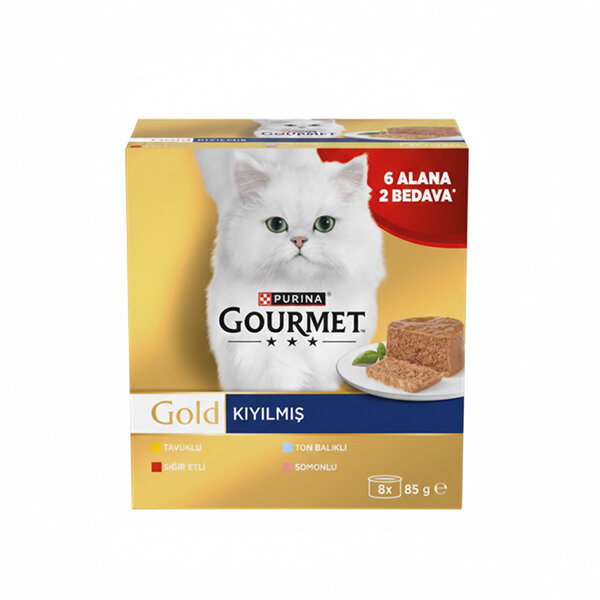 Gourmet Gold Kıyılmış Karışık  Etli Kedi Yaş Maması 85 gr ( 6 Alana 2 Bedava ) - 1