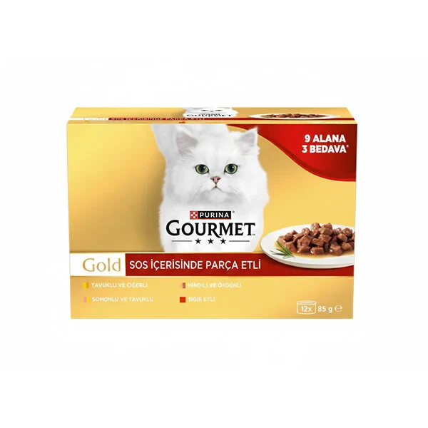 Gourmet Gold Kıyılmış Karışık  Etli Kedi Konservesi 85 gr ( 9 Alana 3 Bedava ) - 1
