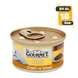Gourmet Gold Kıyılmış Ördek ve Havuçlu Kedi Maması 85 GR * 24 ADET