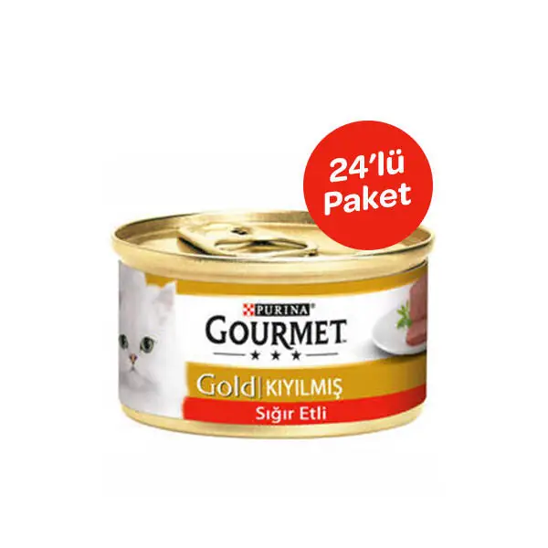 Gourmet Gold Kıyılmış Sığır Etli Kedi Konserve 85 GR * 24 ADET - 1