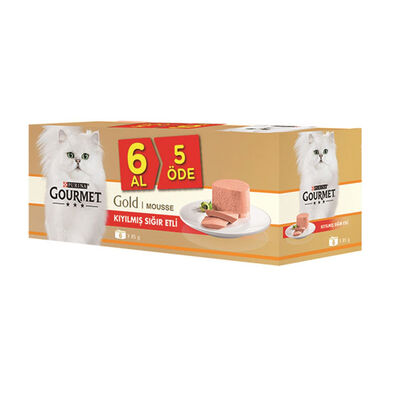 Gourmet Gold Kıyılmış Sığır Etli Kedi Yaş Maması 85 GR x 6 Adet - 1