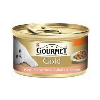 Gourmet Gold  Parça Etli Alabalık Sebze Kedi Konservesi 85 GR * 24 Adet - 2