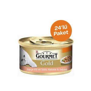 Gourmet Gold  Parça Etli Alabalık Sebze Kedi Konservesi 85 GR * 24 Adet