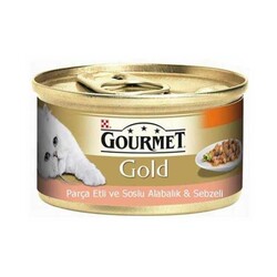 Gourmet Gold  Parça Etli Alabalık Sebze Kedi Yaş Maması 85 GR * 24 Adet - 2
