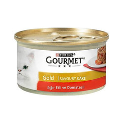 Gourmet Gold Savoury Cake Sığır Etli ve Domatesli Kedi Yaş Maması 85 Gr