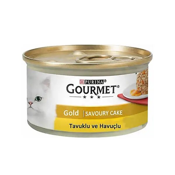 Gourmet Gold Savoury Cake Tavuk ve Havuçlu Kedi Konservesi 85 gr x 24 adet - 1