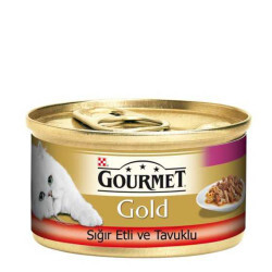 Gourmet Gold Sığır Eti ve Tavuklu Kedi Yaş Maması 85 Gr