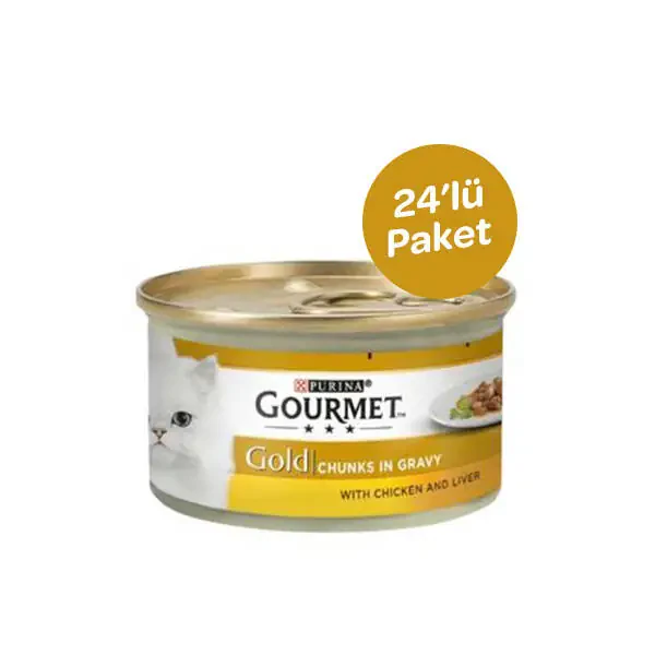 Gourmet Gold Tavuk ve Ciğerli Kedi Konservesi 85 Gr * 24 Adet - 1