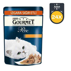 Gourmet Perle Izgara Sığır Etli Kedi Yaş Maması 85 GR*24 ADET