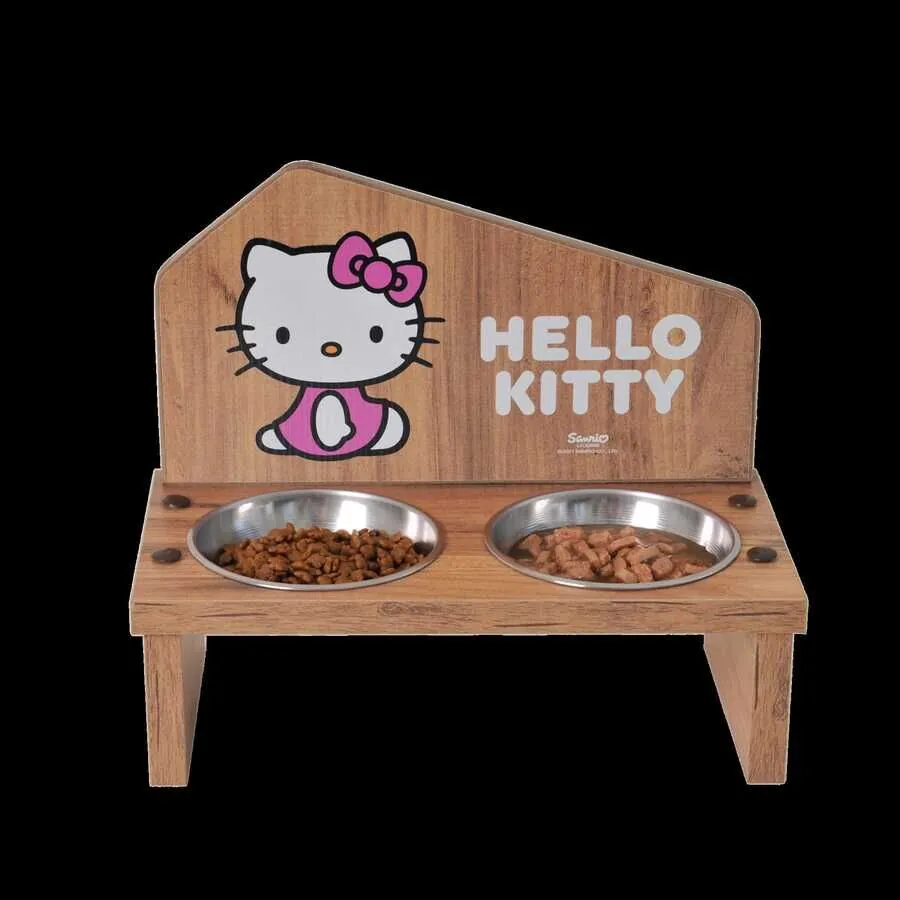 Hello Kitty Ahşap Mama Standı İkili - 1