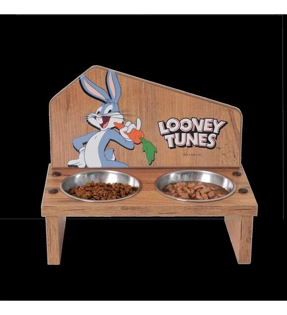 Looney Tunes Ahşap Mama Standı İkili - 1