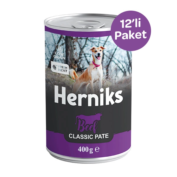 Herniks Biftekli Ezme Yetişkin Köpek Konservesi 400gr x 12 Adet - 1