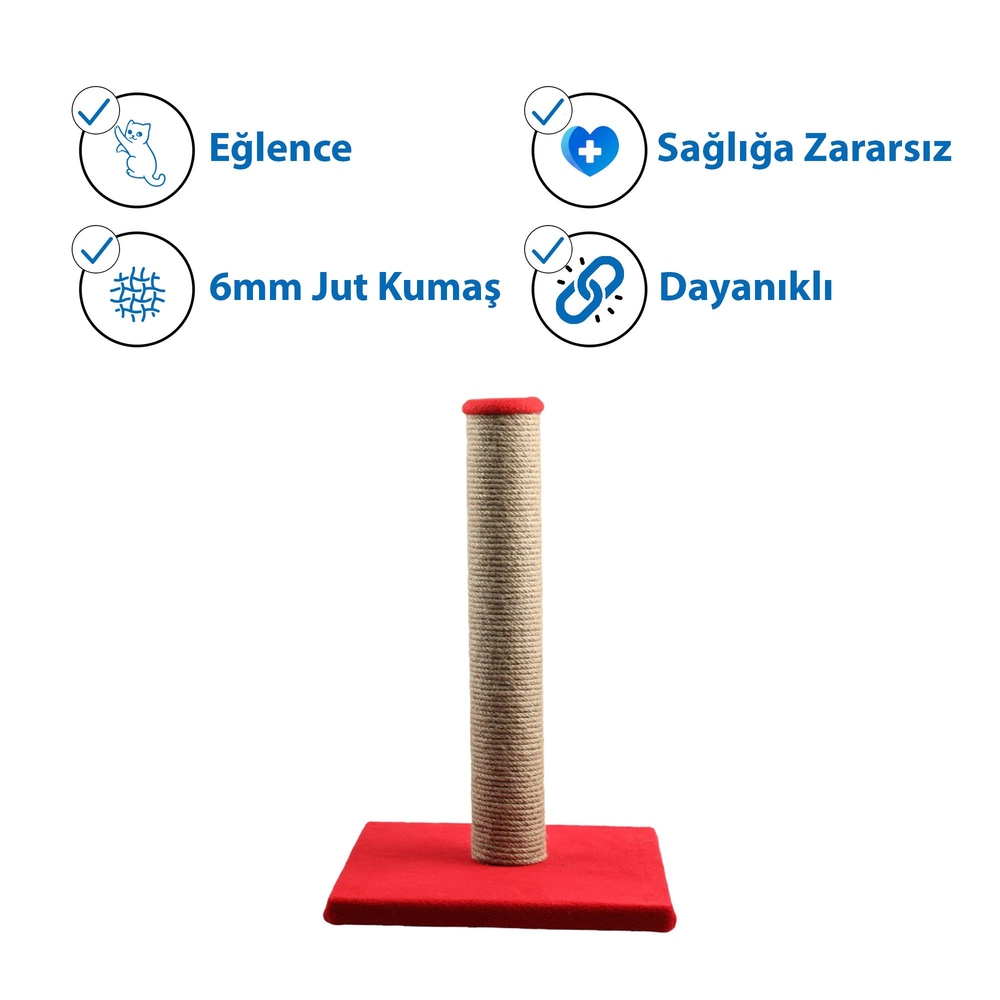 Herniks Çubuk Kedi Tırmalama Tahtası 40 Cm - Kırmızı - 3