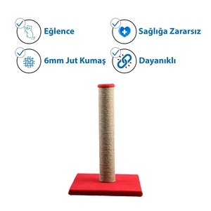 Herniks Çubuk Kedi Tırmalama Tahtası 40 Cm - Kırmızı - 3
