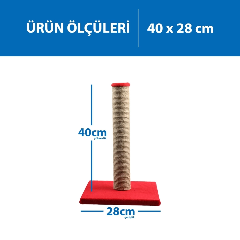 Herniks Çubuk Kedi Tırmalama Tahtası 40 Cm - Kırmızı - 4