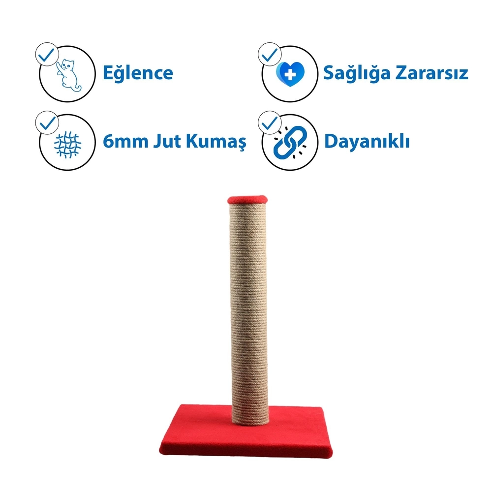 Herniks Çubuk Kedi Tırmalama Tahtası 40 Cm - Kırmızı - 3