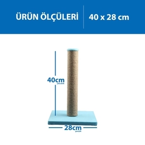 Herniks Çubuk Kedi Tırmalama Tahtası 40 Cm - Mavi - 4