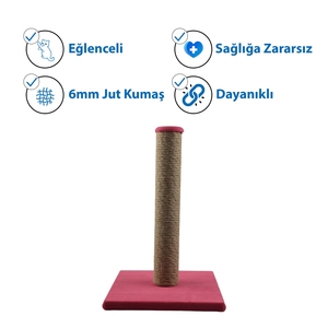 Herniks Çubuk Kedi Tırmalama Tahtası 40 Cm - Pembe - 4