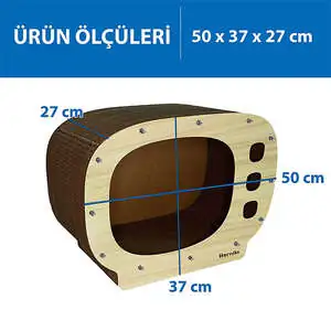 Herniks Doğal Kedi Otlu Kedi Tırmalama Evi 50x37x27 cm - HR2006 - 2