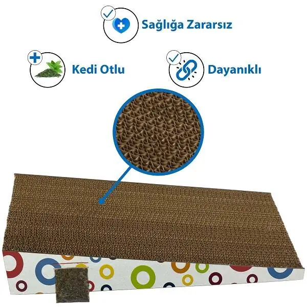 Herniks Doğal Kedi Otlu Kedi Tırmalama Kartonu 43 cm - HR2016C - 3