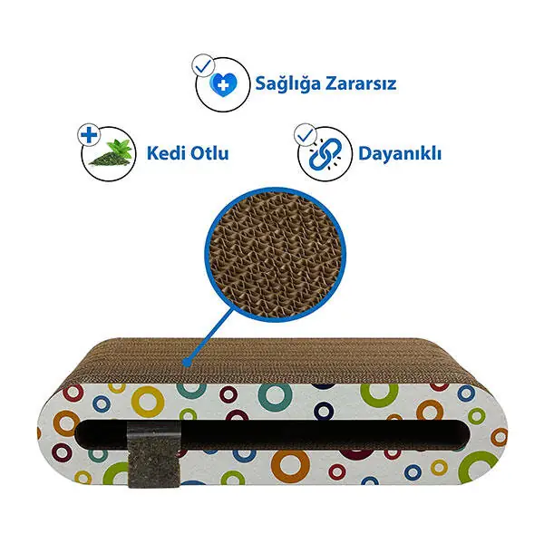 Herniks Doğal Kedi Otlu Kedi Tırmalama Kartonu 44 cm - HR2012C - 3