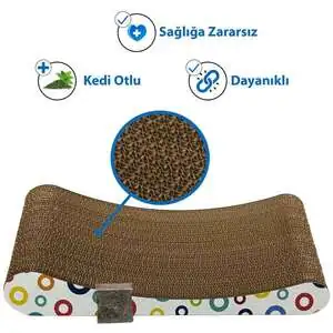 Herniks Doğal Kedi Otlu Kedi Tırmalama Kartonu 44 Cm - HR2018C - 3
